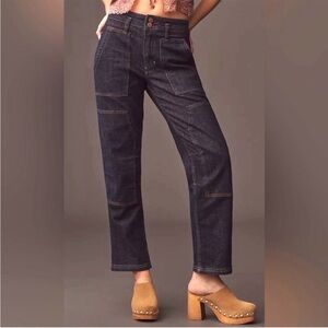 Anthropologie Pilcro The Wanderer Mid-Rise Relaxed Utility Denim Jeans Sz 30